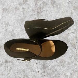 Andiamo Black Wedge Shoes for Women